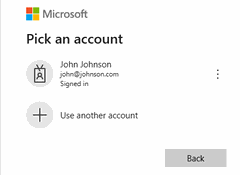 Microsoft account picker