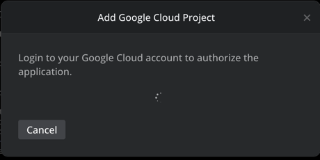 Add Google Cloud Project modal